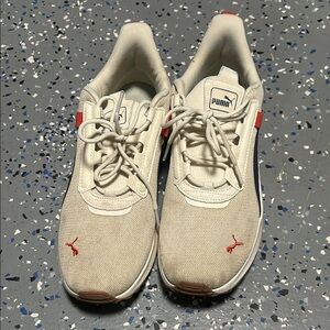 Puma Men's Beige and Red Athletic Shoes